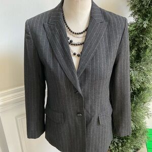 Talbots Gray Pinstripe Blazer Size 8